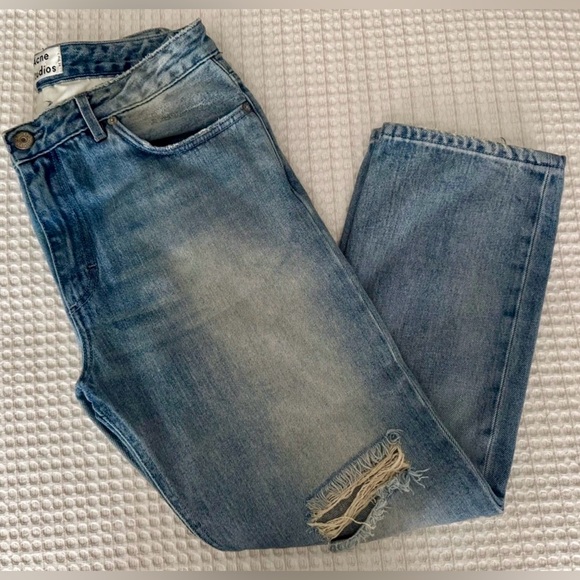 Acne Studios Denim - Acne Studios Pop Trash Distressed Jeans / Light Blue Trash Wash / Size 36 / US 4